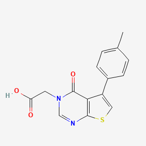 molecular formula C15H12N2O3S B5563128 [5-(4-methylphenyl)-4-oxothieno[2,3-d]pyrimidin-3(4H)-yl]acetic acid 