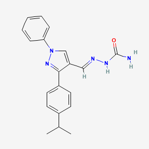 molecular formula C20H21N5O B5563144 3-(4-isopropylphenyl)-1-phenyl-1H-pyrazole-4-carbaldehyde semicarbazone 