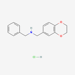 molecular formula C16H18ClNO2 B5563176 N-benzyl-1-(2,3-dihydro-1,4-benzodioxin-6-yl)methanamine hydrochloride 
