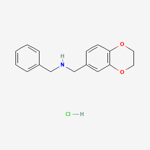 molecular formula C16H18ClNO2 B5563176 N-(2,3-dihydro-1,4-benzodioxin-6-ylmethyl)-1-phenylmethanamine;hydrochloride 