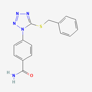 molecular formula C15H13N5OS B5563179 4-[5-(benzylthio)-1H-tetrazol-1-yl]benzamide 