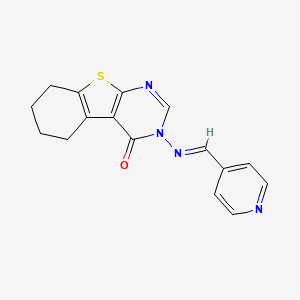 molecular formula C16H14N4OS B5563190 3-[(4-吡啶甲亚氨基)氨基]-5,6,7,8-四氢[1]苯并噻吩并[2,3-d]嘧啶-4(3H)-酮 