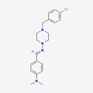 molecular formula C20H25ClN4 B5563200 4-(4-氯苄基)-N-[4-(二甲氨基)亚苄基]-1-哌嗪胺 