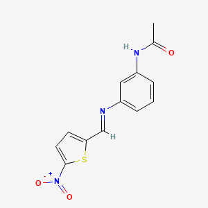 molecular formula C13H11N3O3S B5563219 N-(3-{[(5-nitro-2-thienyl)methylene]amino}phenyl)acetamide 