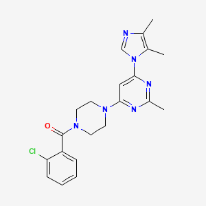 molecular formula C21H23ClN6O B5563223 4-[4-(2-氯苯甲酰)-1-哌嗪基]-6-(4,5-二甲基-1H-咪唑-1-基)-2-甲基嘧啶 