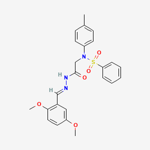 molecular formula C24H25N3O5S B5563230 N-{2-[2-(2,5-dimethoxybenzylidene)hydrazino]-2-oxoethyl}-N-(4-methylphenyl)benzenesulfonamide 