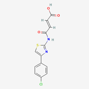 molecular formula C13H9ClN2O3S B5563246 4-{[4-(4-chlorophenyl)-1,3-thiazol-2-yl]amino}-4-oxo-2-butenoic acid 