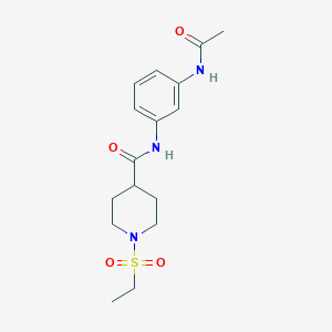 molecular formula C16H23N3O4S B5563248 N-[3-(乙酰氨基)苯基]-1-(乙基磺酰基)-4-哌啶甲酰胺 