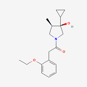 molecular formula C18H25NO3 B5563278 (3R*,4R*)-3-cyclopropyl-1-[(2-ethoxyphenyl)acetyl]-4-methyl-3-pyrrolidinol 