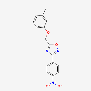 molecular formula C16H13N3O4 B5563281 5-[(3-甲基苯氧基)甲基]-3-(4-硝基苯基)-1,2,4-恶二唑 