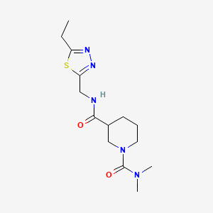 molecular formula C14H23N5O2S B5563284 N~3~-[(5-ethyl-1,3,4-thiadiazol-2-yl)methyl]-N~1~,N~1~-dimethyl-1,3-piperidinedicarboxamide 