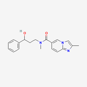 molecular formula C19H21N3O2 B5563291 N-(3-hydroxy-3-phenylpropyl)-N,2-dimethylimidazo[1,2-a]pyridine-6-carboxamide 