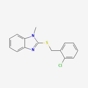 molecular formula C15H13ClN2S B5563292 2-[(2-chlorobenzyl)thio]-1-methyl-1H-benzimidazole 