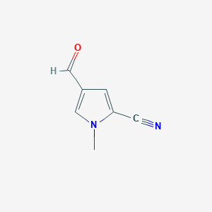 molecular formula C7H6N2O B055633 4-Formyl-1-methyl-1H-pyrrole-2-carbonitrile CAS No. 119580-81-3