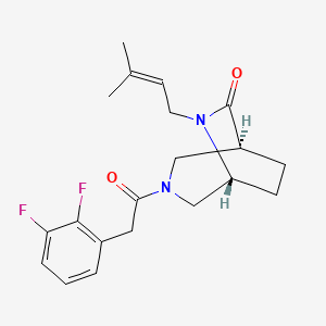 molecular formula C20H24F2N2O2 B5563314 (1S*,5R*)-3-[(2,3-difluorophenyl)acetyl]-6-(3-methyl-2-buten-1-yl)-3,6-diazabicyclo[3.2.2]nonan-7-one 
