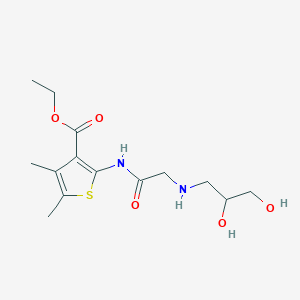 molecular formula C14H22N2O5S B5563316 2-{[N-(2,3-二羟基丙基)甘氨酰]氨基}-4,5-二甲基-3-噻吩羧酸乙酯 