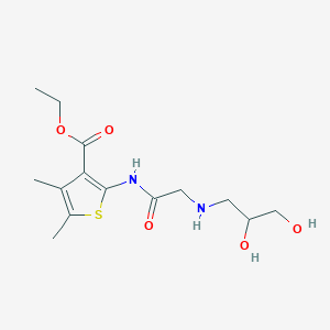 molecular formula C14H22N2O5S B5563316 ethyl 2-{[N-(2,3-dihydroxypropyl)glycyl]amino}-4,5-dimethylthiophene-3-carboxylate 