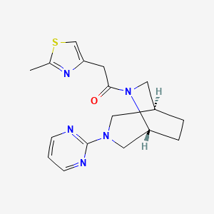 molecular formula C17H21N5OS B5563359 (1S*,5R*)-6-[(2-methyl-1,3-thiazol-4-yl)acetyl]-3-(2-pyrimidinyl)-3,6-diazabicyclo[3.2.2]nonane 