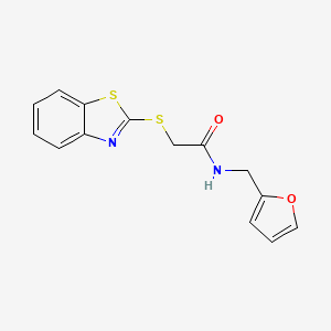 molecular formula C14H12N2O2S2 B5563385 2-(1,3-benzothiazol-2-ylthio)-N-(2-furylmethyl)acetamide 