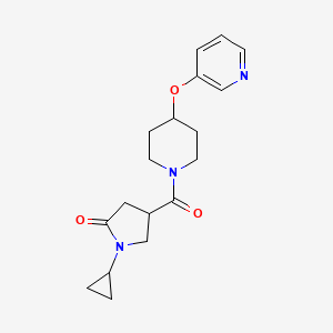 molecular formula C18H23N3O3 B5563405 1-cyclopropyl-4-{[4-(3-pyridinyloxy)-1-piperidinyl]carbonyl}-2-pyrrolidinone 