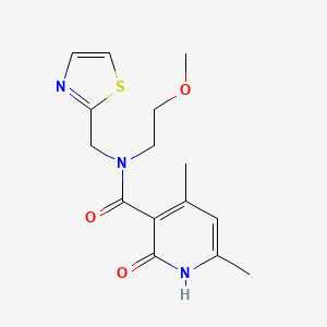 molecular formula C15H19N3O3S B5563407 N-(2-methoxyethyl)-4,6-dimethyl-2-oxo-N-(1,3-thiazol-2-ylmethyl)-1,2-dihydro-3-pyridinecarboxamide 