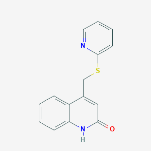 molecular formula C15H12N2OS B5563409 4-[(2-pyridinylthio)methyl]-2(1H)-quinolinone 