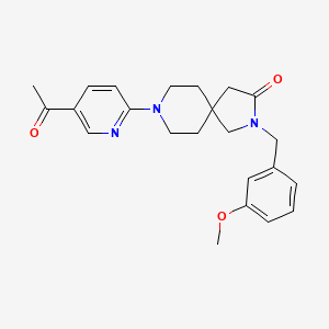 molecular formula C23H27N3O3 B5563413 8-(5-乙酰基-2-吡啶基)-2-(3-甲氧基苄基)-2,8-二氮杂螺[4.5]癸-3-酮 