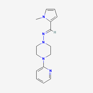 molecular formula C15H19N5 B5563424 N-[(1-甲基-1H-吡咯-2-基)亚甲基]-4-(2-吡啶基)-1-哌嗪胺 