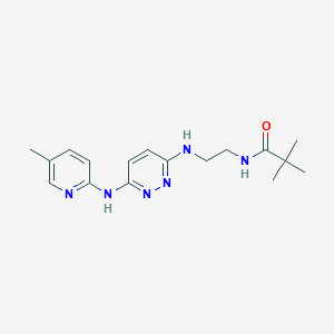molecular formula C17H24N6O B5563432 2,2-dimethyl-N-[2-({6-[(5-methyl-2-pyridinyl)amino]-3-pyridazinyl}amino)ethyl]propanamide 