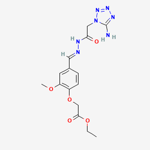 molecular formula C15H19N7O5 B5563450 ethyl (4-{2-[(5-amino-1H-tetrazol-1-yl)acetyl]carbonohydrazonoyl}-2-methoxyphenoxy)acetate 