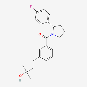 molecular formula C22H26FNO2 B5563475 4-(3-{[2-(4-fluorophenyl)-1-pyrrolidinyl]carbonyl}phenyl)-2-methyl-2-butanol 