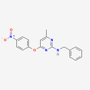 molecular formula C18H16N4O3 B5563484 N-benzyl-4-methyl-6-(4-nitrophenoxy)-2-pyrimidinamine 
