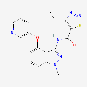 molecular formula C18H16N6O2S B5563500 4-ethyl-N-[1-methyl-4-(pyridin-3-yloxy)-1H-indazol-3-yl]-1,2,3-thiadiazole-5-carboxamide 