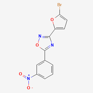 molecular formula C12H6BrN3O4 B5563528 3-(5-bromo-2-furyl)-5-(3-nitrophenyl)-1,2,4-oxadiazole 