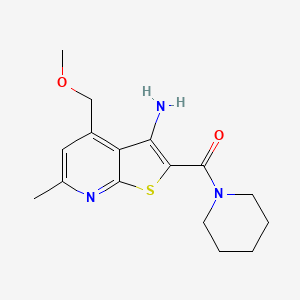 molecular formula C16H21N3O2S B5563554 4-(methoxymethyl)-6-methyl-2-(1-piperidinylcarbonyl)thieno[2,3-b]pyridin-3-amine 