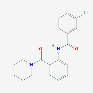 molecular formula C19H19ClN2O2 B5563563 3-chloro-N-[2-(1-piperidinylcarbonyl)phenyl]benzamide 