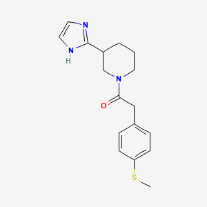 molecular formula C17H21N3OS B5563570 3-(1H-咪唑-2-基)-1-{[4-(甲硫基)苯基]乙酰}哌啶 