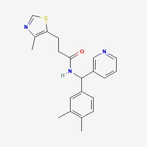 molecular formula C21H23N3OS B5563594 N-[(3,4-dimethylphenyl)(3-pyridinyl)methyl]-3-(4-methyl-1,3-thiazol-5-yl)propanamide 