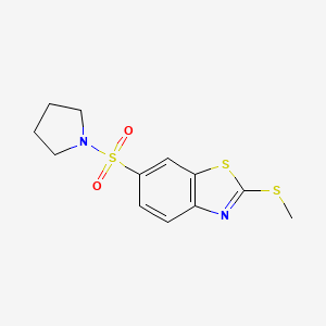 molecular formula C12H14N2O2S3 B5563606 2-(methylthio)-6-(1-pyrrolidinylsulfonyl)-1,3-benzothiazole 