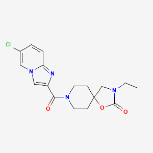 molecular formula C17H19ClN4O3 B5563609 8-[(6-chloroimidazo[1,2-a]pyridin-2-yl)carbonyl]-3-ethyl-1-oxa-3,8-diazaspiro[4.5]decan-2-one 