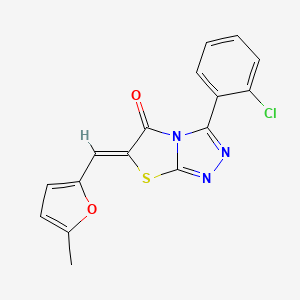 molecular formula C16H10ClN3O2S B5563638 3-(2-chlorophenyl)-6-[(5-methyl-2-furyl)methylene][1,3]thiazolo[2,3-c][1,2,4]triazol-5(6H)-one 