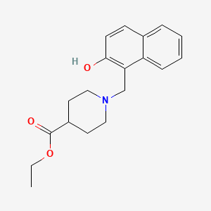 molecular formula C19H23NO3 B5563646 1-[(2-羟基-1-萘基)甲基]-4-哌啶羧酸乙酯 