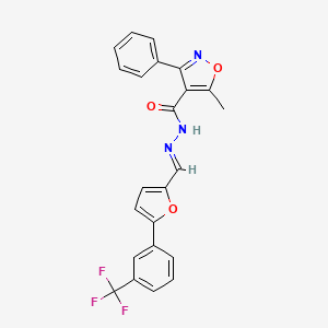 molecular formula C23H16F3N3O3 B5563659 5-methyl-3-phenyl-N'-({5-[3-(trifluoromethyl)phenyl]-2-furyl}methylene)-4-isoxazolecarbohydrazide 