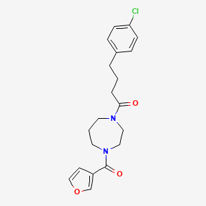 molecular formula C20H23ClN2O3 B5563665 1-[4-(4-chlorophenyl)butanoyl]-4-(3-furoyl)-1,4-diazepane 