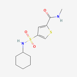 molecular formula C12H18N2O3S2 B5563683 4-[(cyclohexylamino)sulfonyl]-N-methyl-2-thiophenecarboxamide 