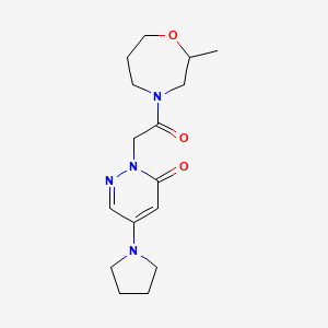 molecular formula C16H24N4O3 B5563690 2-[2-(2-甲基-1,4-恶二烷-4-基)-2-氧代乙基]-5-吡咯烷-1-基嘧啶-3(2H)-酮 