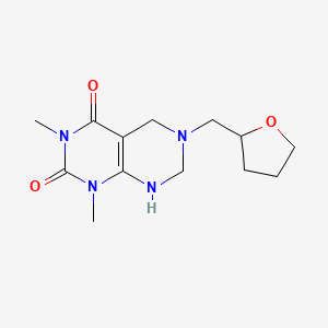 molecular formula C13H20N4O3 B5563703 1,3-二甲基-6-(四氢呋喃-2-基甲基)-5,6,7,8-四氢吡啶并[4,5-d]嘧啶-2,4(1H,3H)-二酮 