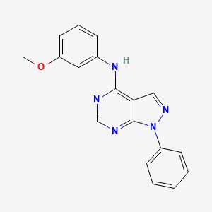 molecular formula C18H15N5O B5563723 N-(3-甲氧苯基)-1-苯基-1H-吡唑并[3,4-d]嘧啶-4-胺 