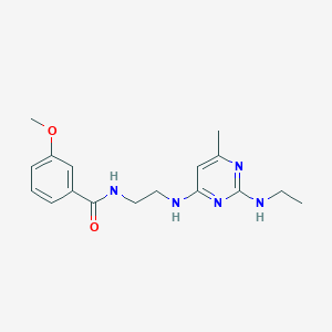 molecular formula C17H23N5O2 B5563739 N-(2-{[2-(ethylamino)-6-methyl-4-pyrimidinyl]amino}ethyl)-3-methoxybenzamide 