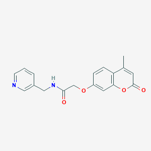 molecular formula C18H16N2O4 B5563768 2-[(4-methyl-2-oxo-2H-chromen-7-yl)oxy]-N-(3-pyridinylmethyl)acetamide 